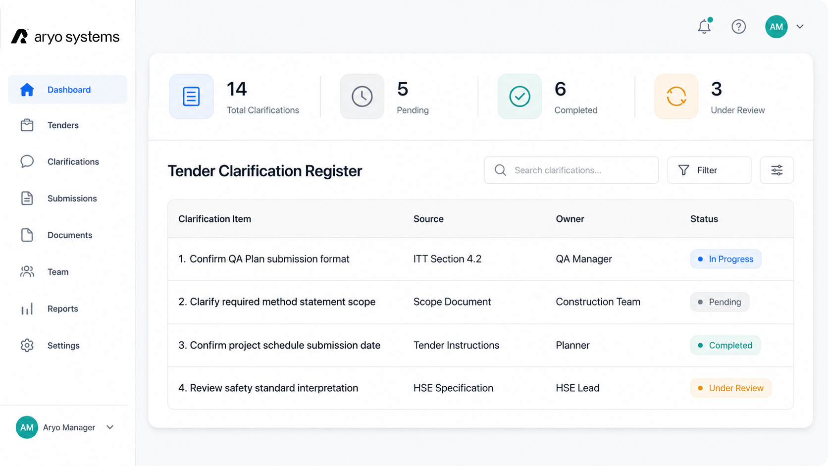 Clarification Register